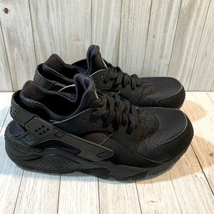 Nike Mens Air Huarache Triple Black Running Shoes Sneakers 318429-003 Size 8